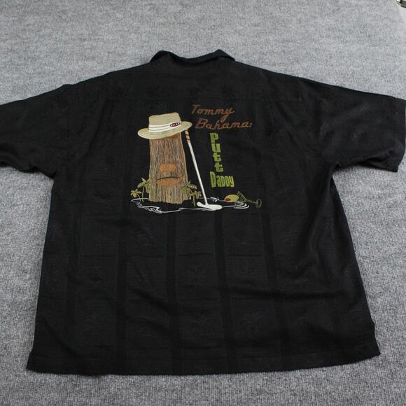 Tommy Bahama Shirt Mens XL Silk Camp Hawaiian Putt Daddy Golf Embroidered - Picture 2 of 10